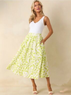 NWT Prosperina Erica Midi Cotton Skirt